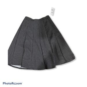 NY Collection pleated polkadot skirt size small